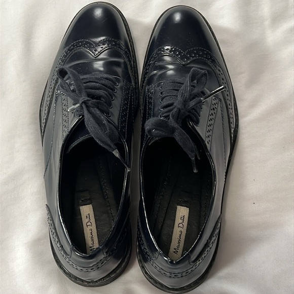 Massimo Dutti Navy Leather Oxfords - Picture 5 of 9